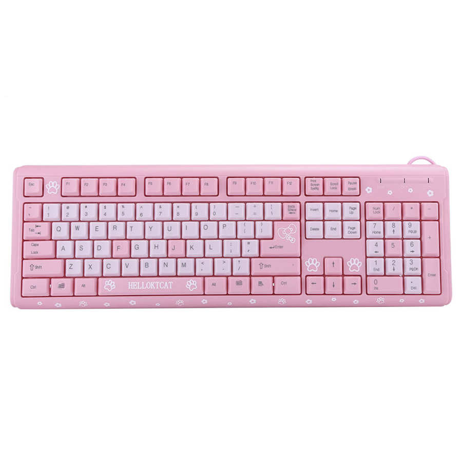 Pastel Wired Keyboard - Pastel Kitten