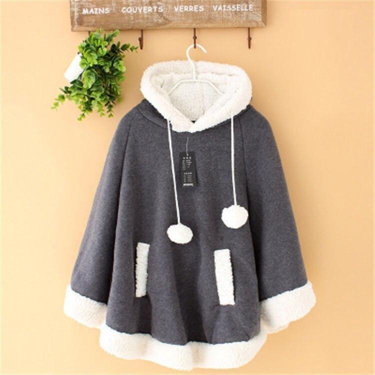 Japanese Poncho Coat - Pastel Kitten