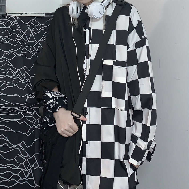 Gothic Plaid Korean Blouse