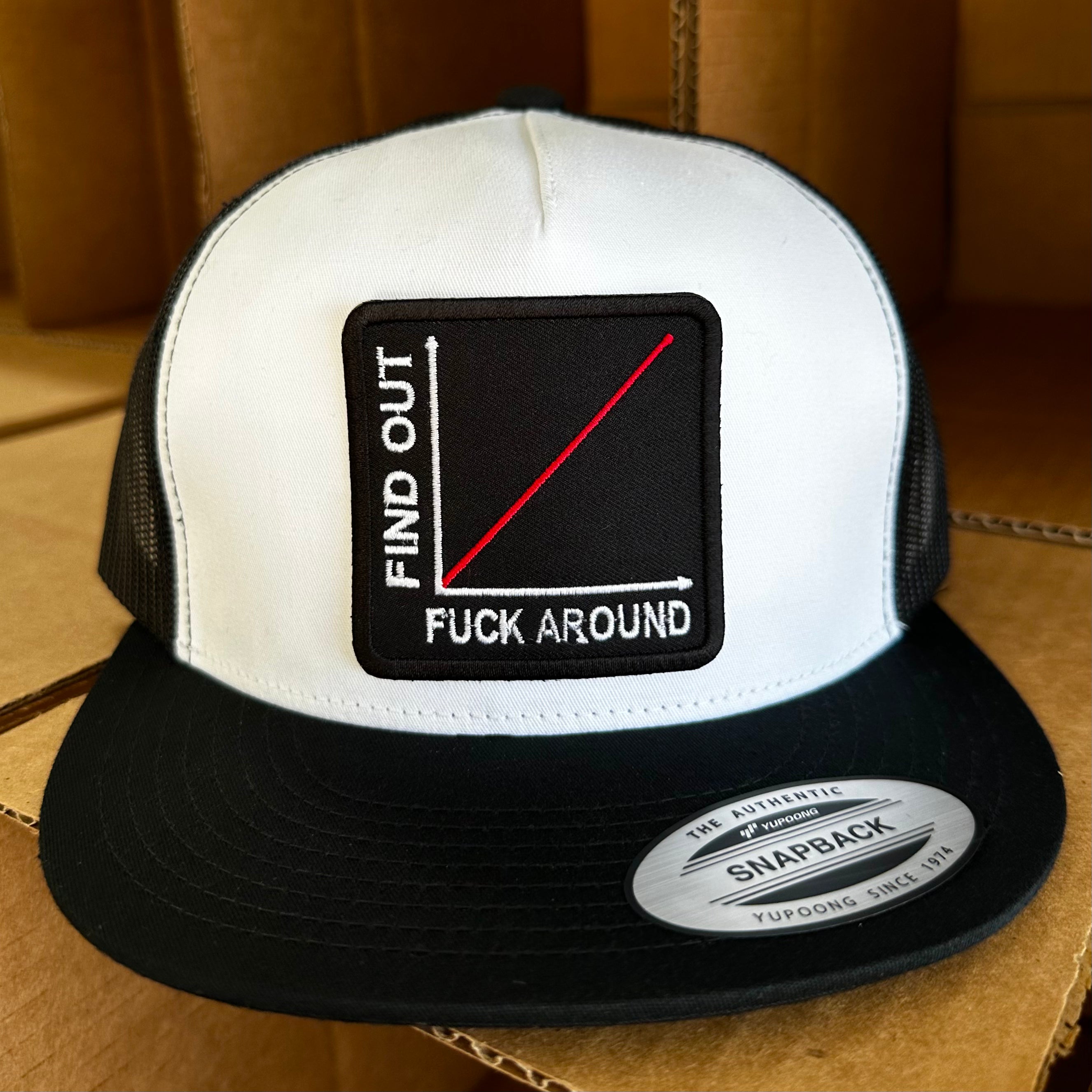 QUICK ORDER COMBO Fuck Around Find Out Hat - Black/ White/ Black hat-graph patch