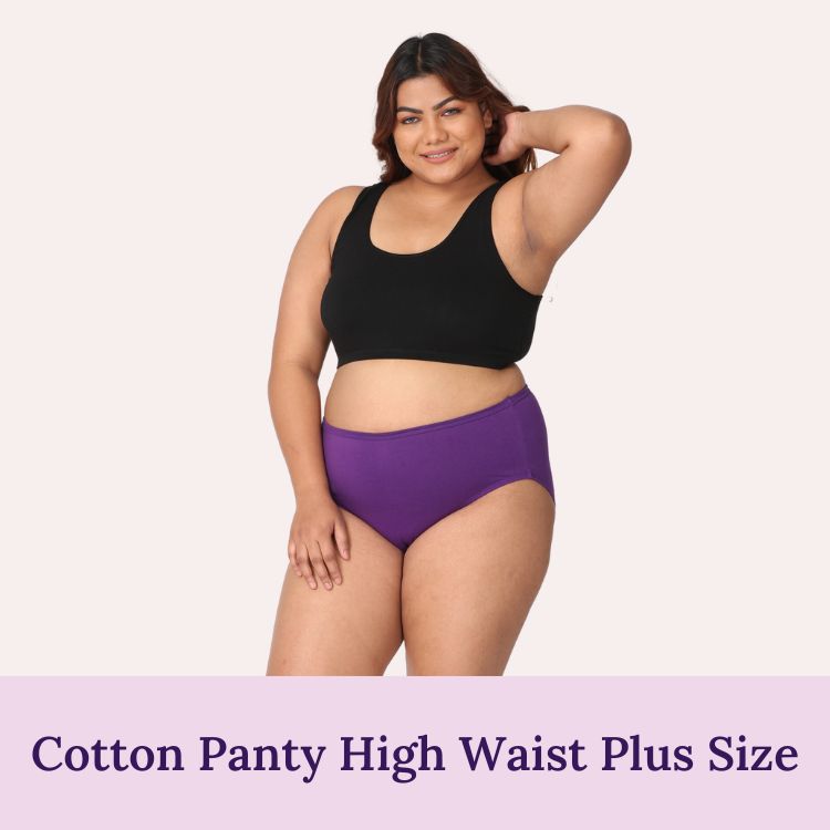 Image of Plus Size high waist cotton panty
