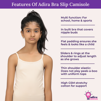 Buy Adira, Bra for Girls 13-14 Years, Teen Bras with Flat Padding for  Coverage, Gives Confidence at School, Beginners Bra with Comfortable  Strecthy Cotton, Pack of 3