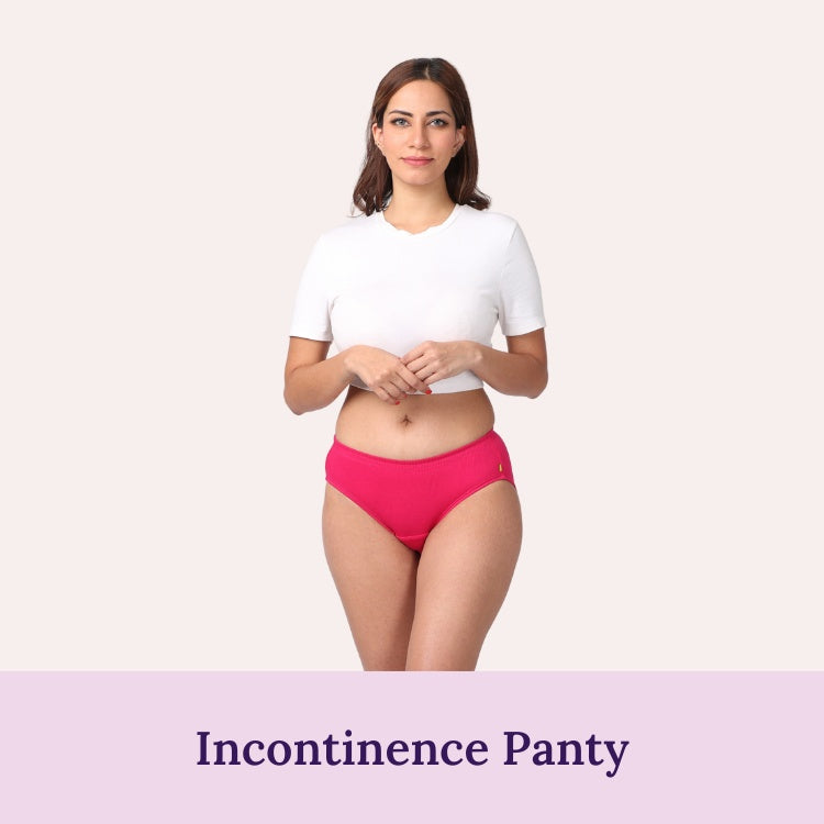 Image of a model wearing leakproof incontinece panty