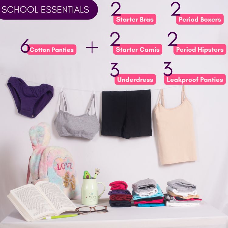 School Essentials image of innerwear products