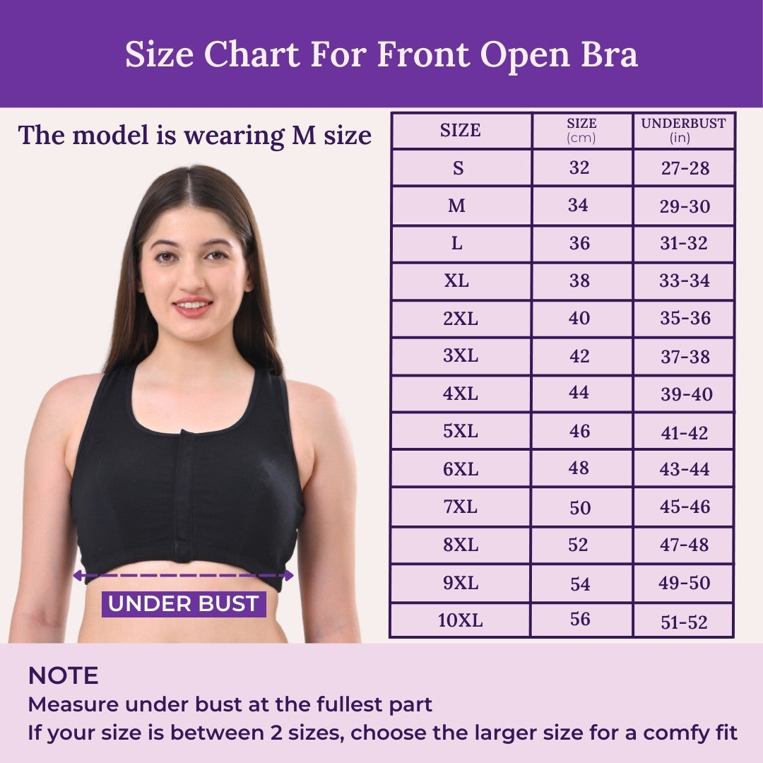 Size Chart For Post Surgery Revocery Bra