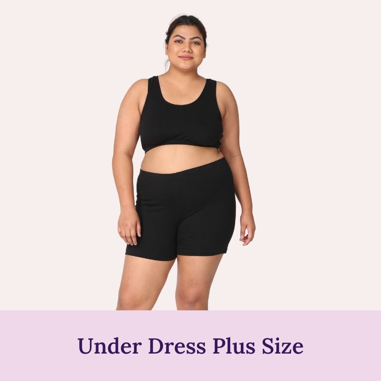 Image of underdress shorts for plus size women