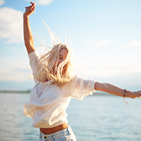 happy woman dancing