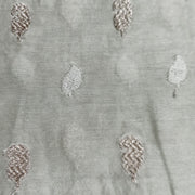 Grey Silk Embroidery Fabric