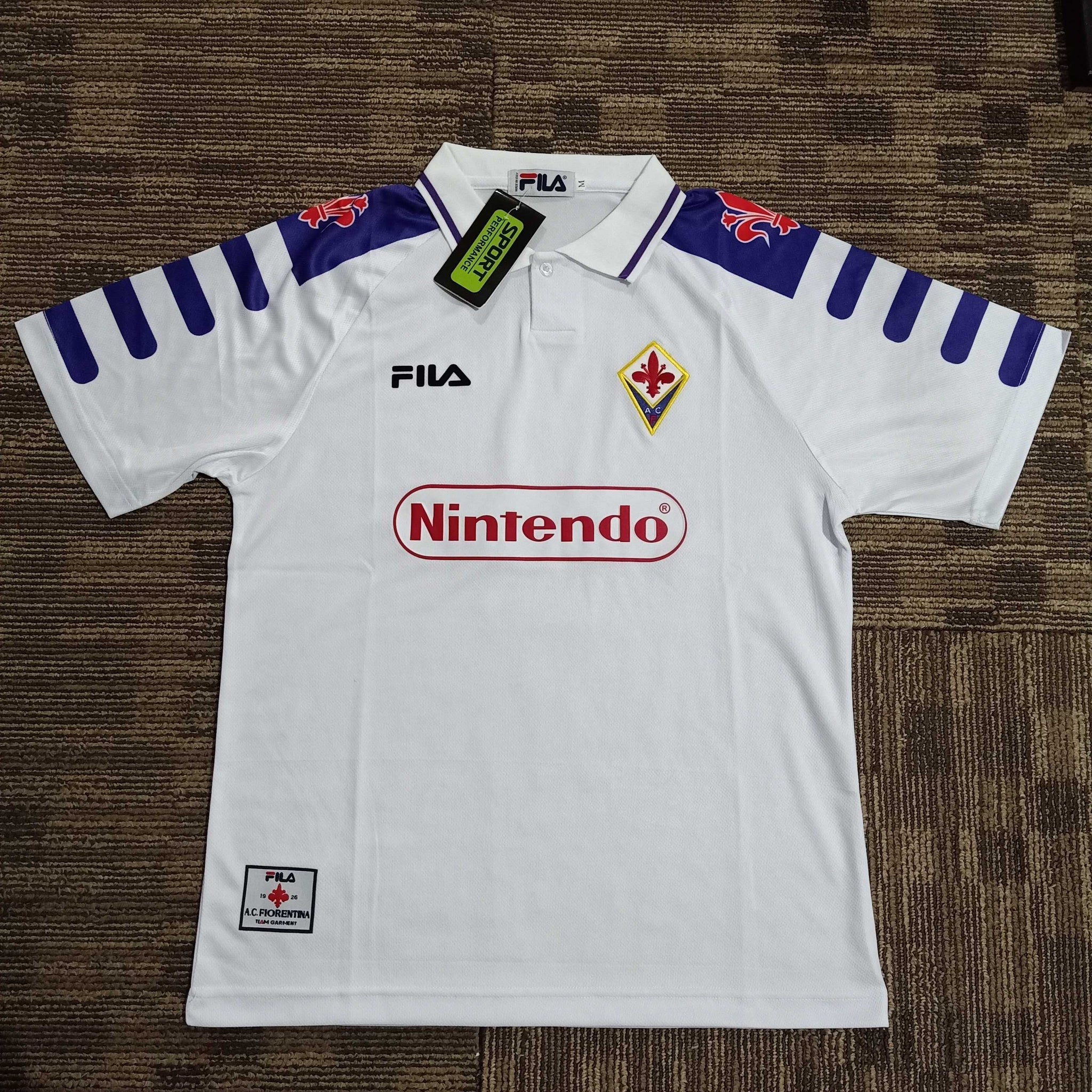 Fiorentina 1998-1999 Away Short Sleeve Nintendo Football Shirt [As worn  by Batistuta, Edmundo & Rui Costa]