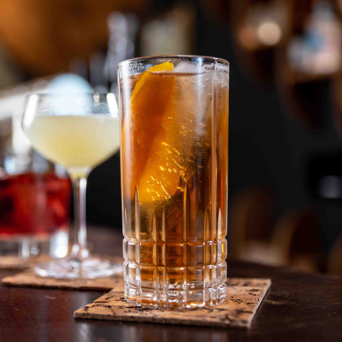 Cocktail on a highball glass