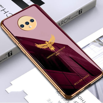 OnePlus 7T Eagle Pattern Electroplating Glass Case