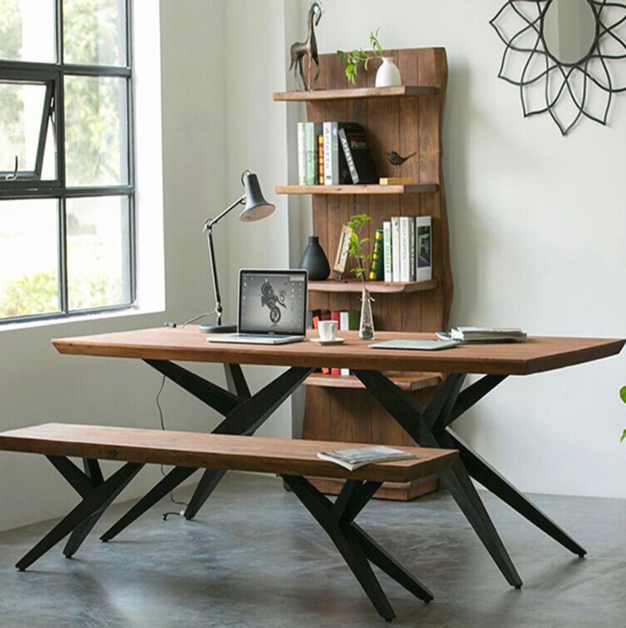 rustic dining bench