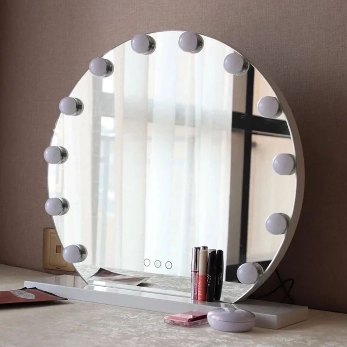 circle light up mirror