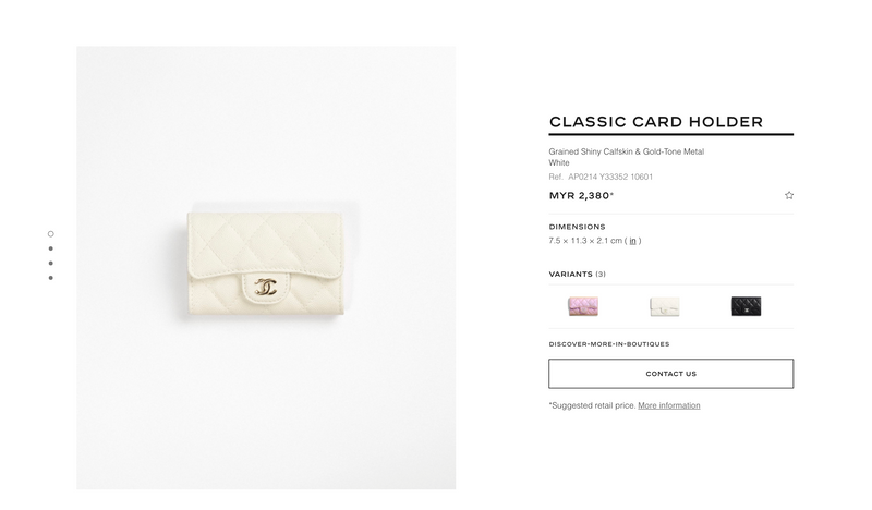 CHANEL Classic Card Holder in Gold Hardware Grained Calfskin 75x112x05CM   Dimples Ceniza