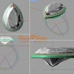 Brian Gavin CAD of Halo Engagement Ring Crest Layout