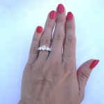 Another Hand Picture of Alani's Brian Gavin Graduated 5 Stone Trellis Ring