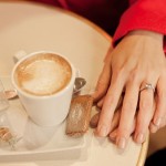 Leslie Showing her new Brian Gavin Diamond Engagement Ring