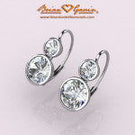 CAD Rendering of Custom Platinum Bezel Set Lever Back Earrings by Brian Gavin