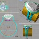 Brian Gavin CAD of Diamond Halo Engagement RIng Shank Development