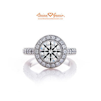 Milgrain Halo Engagement Ring