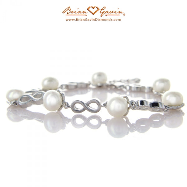 Pearls No 23 - Pearl Infinity Silver Bracelet from Brian Gavin Diamonds