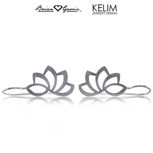 Kelim Silver Lotus Earrings