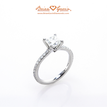 Legera Pave Engagement Ring - Brian Gavin Diamonds Side View