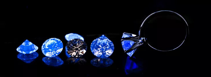 Diamonds with Blue Fluorescence