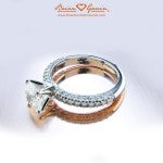 Brian Gavin Shot of the Cancer Ribbon and Surprise Diamond inside the Shank of the "Pam" Diamond Engagement Solitaire