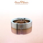 Men's Flat Brushed Band with Baguette Diamond