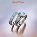 Brian Gavin's Princess Z Bezel Set Diamond Engagement Ring and Matching Channel Set Band