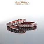 2 Matching Brian Gavin Rose Gold Half Eternity Diamond Bands