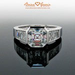 Custom Bezel and French Cut Diamond Engagement Ring