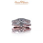 The Jennifer Solitaire and Matching Diamond Band by Brian Gavin