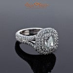 Glamor Shot of Nick's Brian Gavin Double Halo Cushion Cut Diamond Engagement Ring