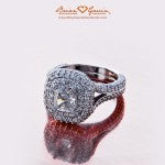 Glamor Shot of Nick's Brian Gavin Double Halo Cushion Cut Diamond Engagement Ring