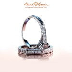 Brian Gavin Hand Engraved Cathedral Engagement Ring and Matching Diamond Band