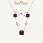 Jay's Platinum Diamond and Garnet Necklace