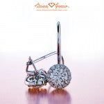 A Close Up Glamor Shot of the Halo Diamond Earrings