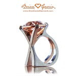 Brian Gavin Palladium and Rose Gold Custom Ring with Morganite Super Trillion™ Cut by John Dyer
