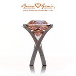 Brian Gavin Palladium and Rose Gold Custom Ring with Morganite Super Trillion™ Cut by John Dyer