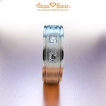 Brian Gavin Custom Platinum Mens Wedding band featuring Square Cut Diamonds