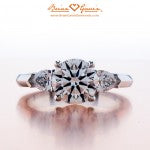 Brian Gavin's Summer 3 Stone Ring set with a Signature Hearts and Arrows Diamond