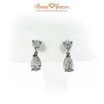Amy's Brian Gavin Custom Platinum Pear Shape Dangle Earrings
