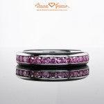 Brian Gavin Custom Channel Set Band with Fancy Vivid Pink Melee