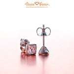 Brian Gavins's Hand Made Bezel Set Princess Cut Diamond Earrings