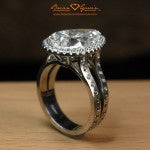 Assembled Halo Engagement Ring Setting