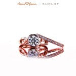 Sholdt 14K Rose Gold Flora Solitaire and Naomi Diamond Band