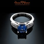 Sapphire Ring with Diamond Side Stones