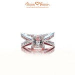 Brian Gavin Custom Split Euro Shank Princess Cut Diamond Engagement Ring